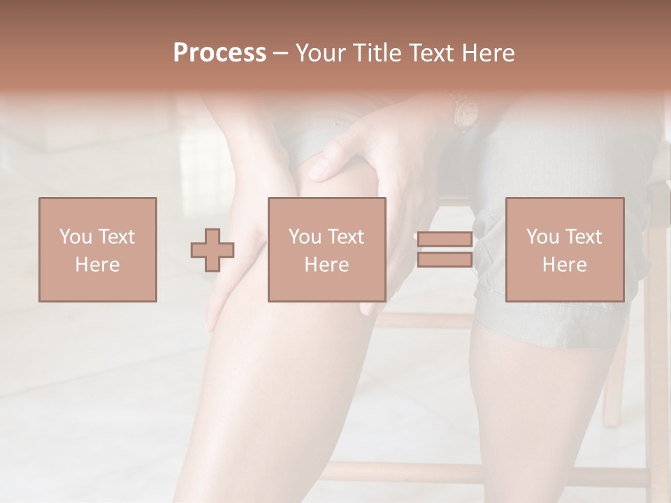 Woman Suffering From Pain In Knee Joint. PowerPoint Template