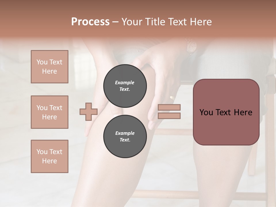 Woman Suffering From Pain In Knee Joint. PowerPoint Template