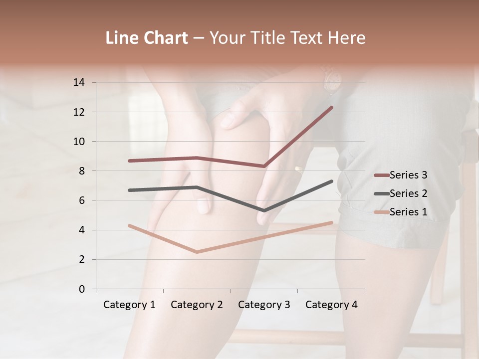 Woman Suffering From Pain In Knee Joint. PowerPoint Template