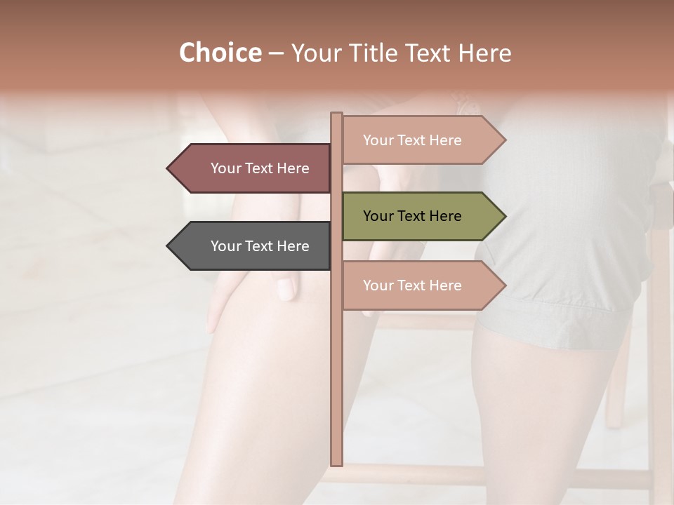 Woman Suffering From Pain In Knee Joint. PowerPoint Template
