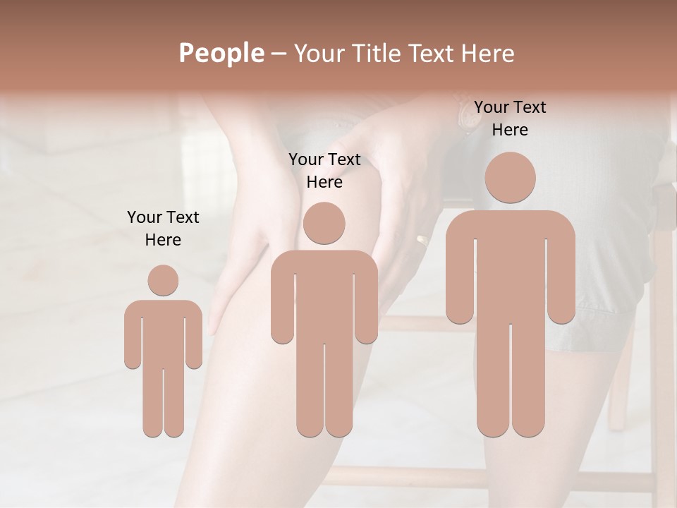 Woman Suffering From Pain In Knee Joint. PowerPoint Template