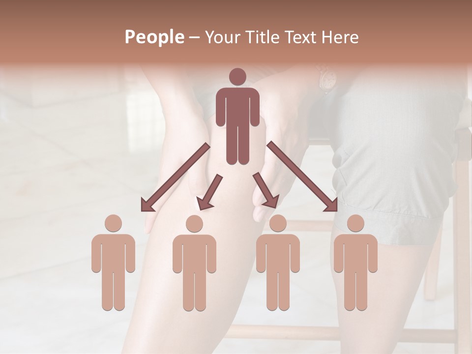 Woman Suffering From Pain In Knee Joint. PowerPoint Template