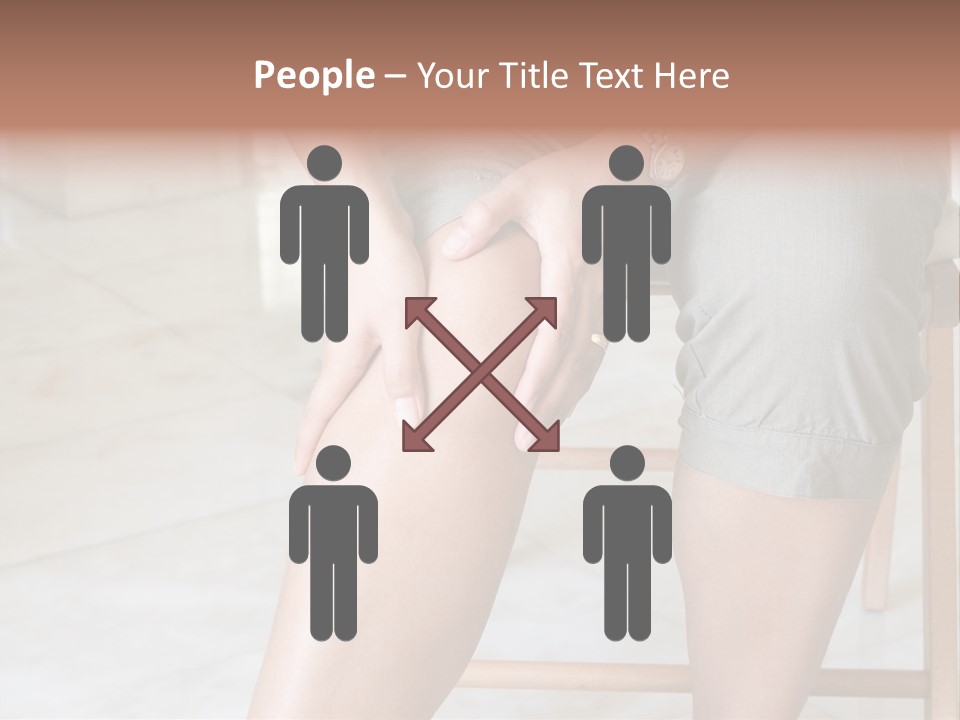 Woman Suffering From Pain In Knee Joint. PowerPoint Template