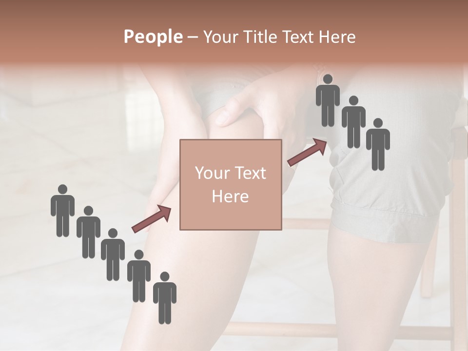 Woman Suffering From Pain In Knee Joint. PowerPoint Template