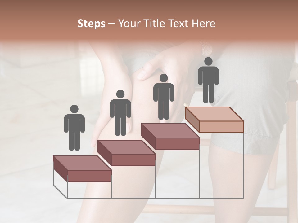 Woman Suffering From Pain In Knee Joint. PowerPoint Template