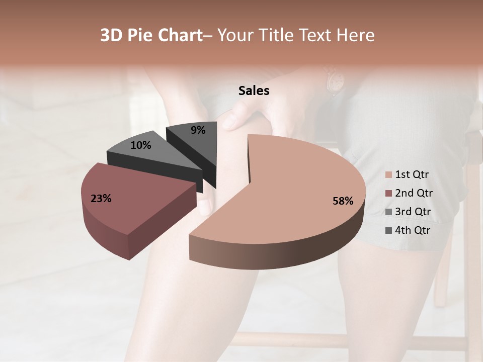 Woman Suffering From Pain In Knee Joint. PowerPoint Template
