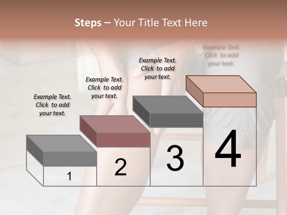 Woman Suffering From Pain In Knee Joint. PowerPoint Template