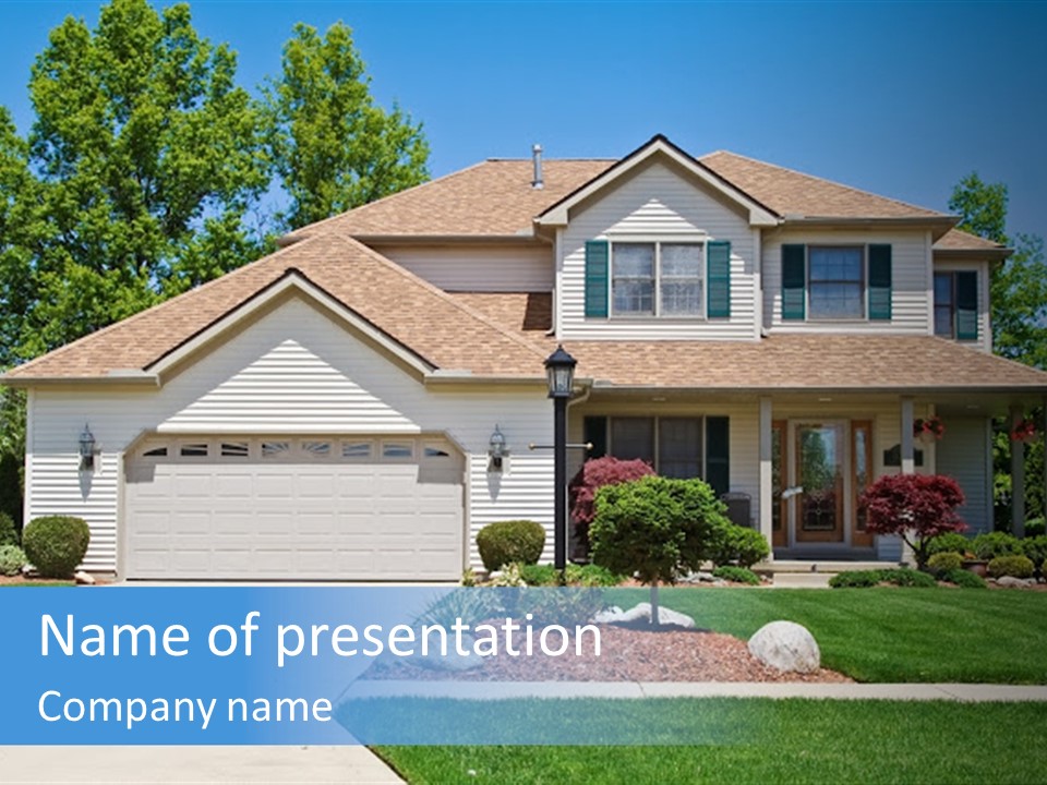 A Very Neat And Tidy Home In Suburbs Of Ohio PowerPoint Template