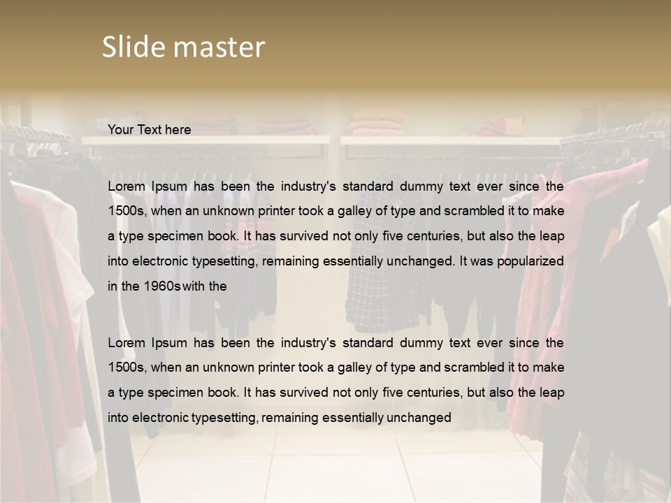 Clothes In Shop PowerPoint Template