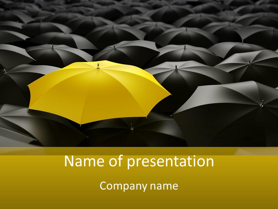 3D Rendering Of A Sea Of Umbrellas PowerPoint Template