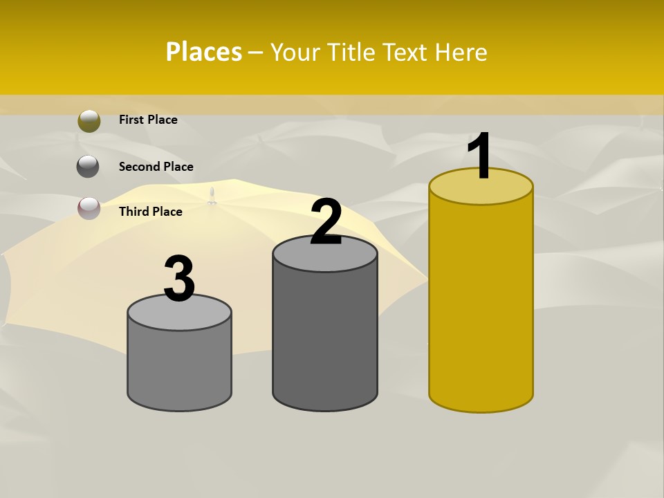 3D Rendering Of A Sea Of Umbrellas PowerPoint Template