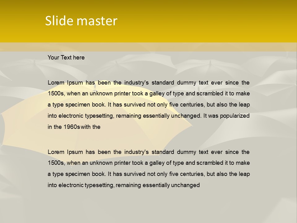 3D Rendering Of A Sea Of Umbrellas PowerPoint Template