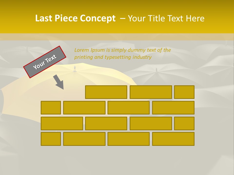 3D Rendering Of A Sea Of Umbrellas PowerPoint Template