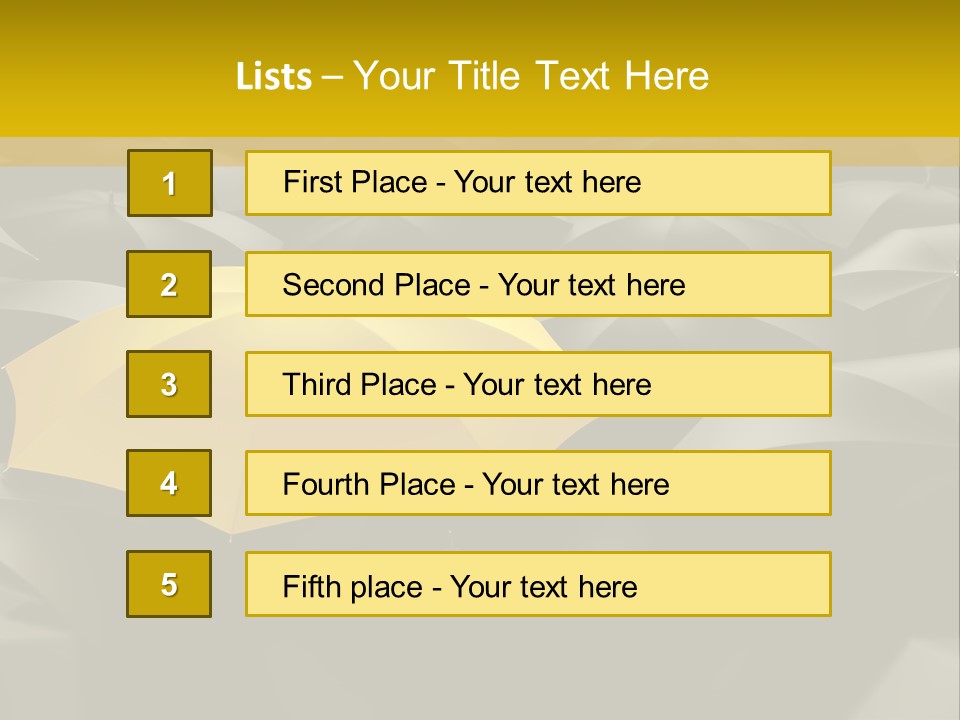 3D Rendering Of A Sea Of Umbrellas PowerPoint Template