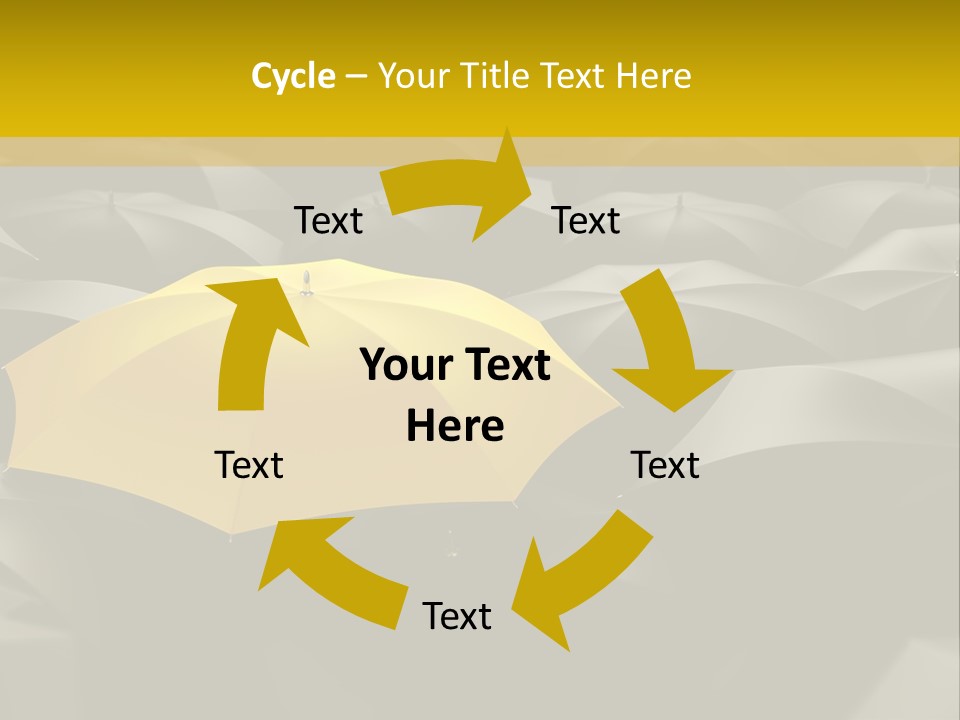3D Rendering Of A Sea Of Umbrellas PowerPoint Template