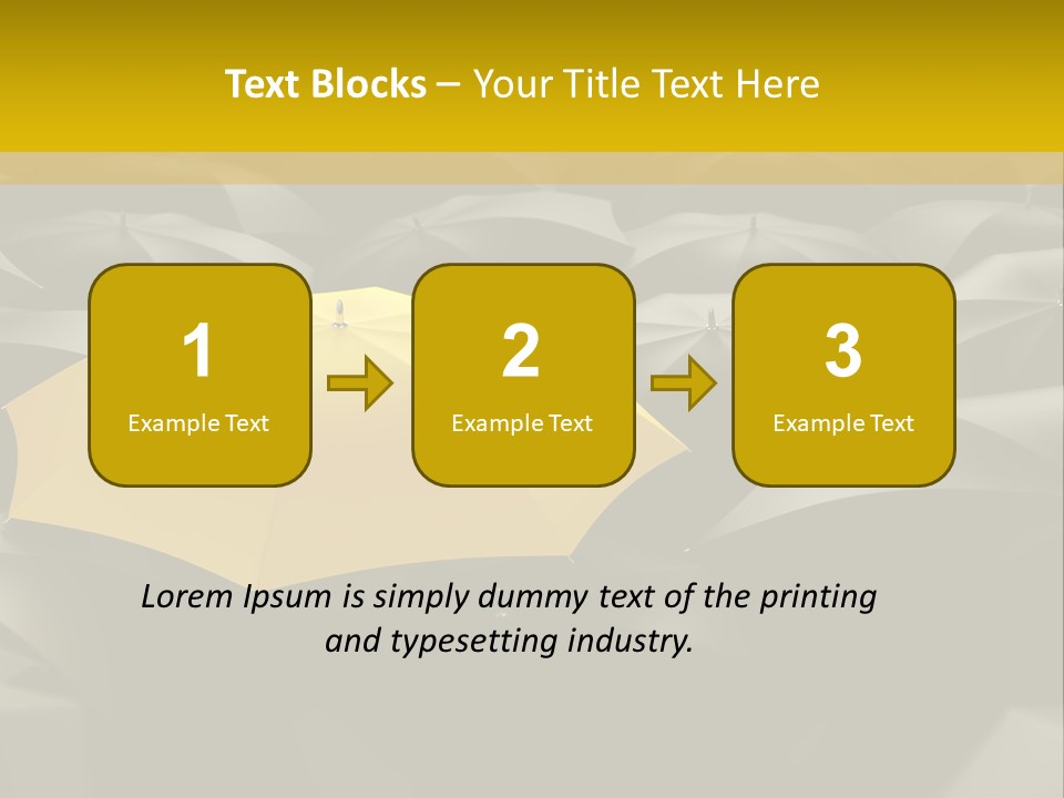 3D Rendering Of A Sea Of Umbrellas PowerPoint Template
