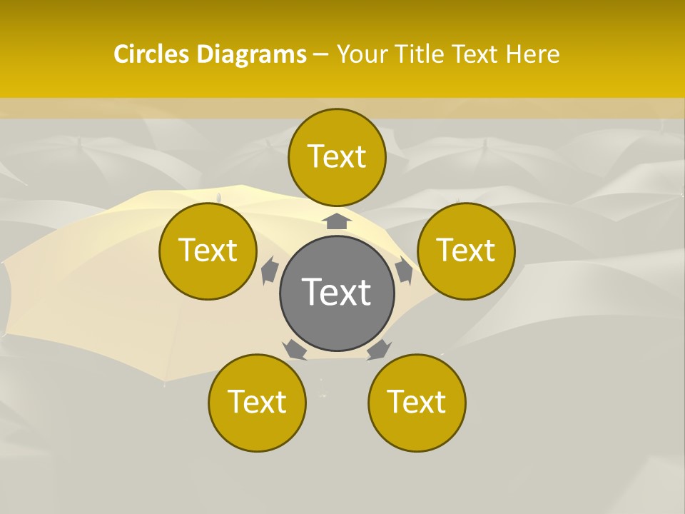 3D Rendering Of A Sea Of Umbrellas PowerPoint Template