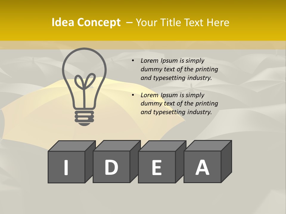 3D Rendering Of A Sea Of Umbrellas PowerPoint Template