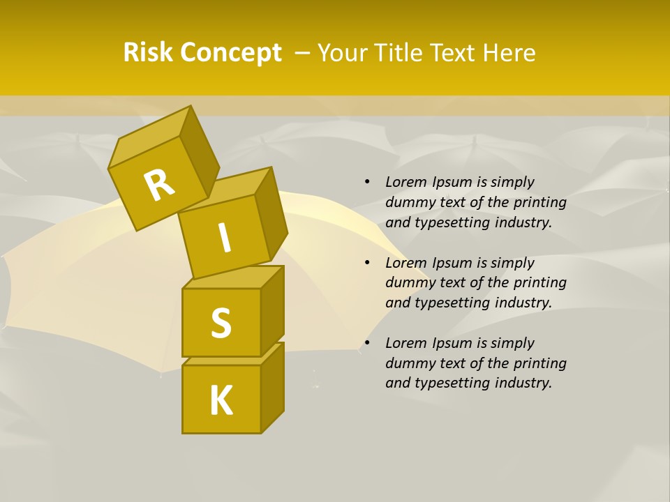 3D Rendering Of A Sea Of Umbrellas PowerPoint Template
