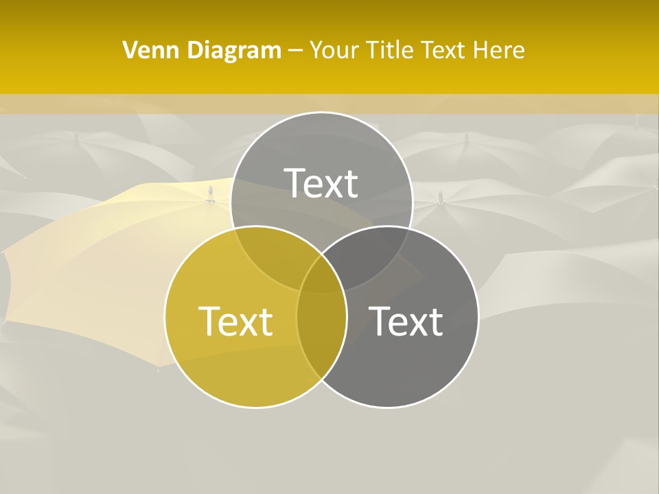 3D Rendering Of A Sea Of Umbrellas PowerPoint Template