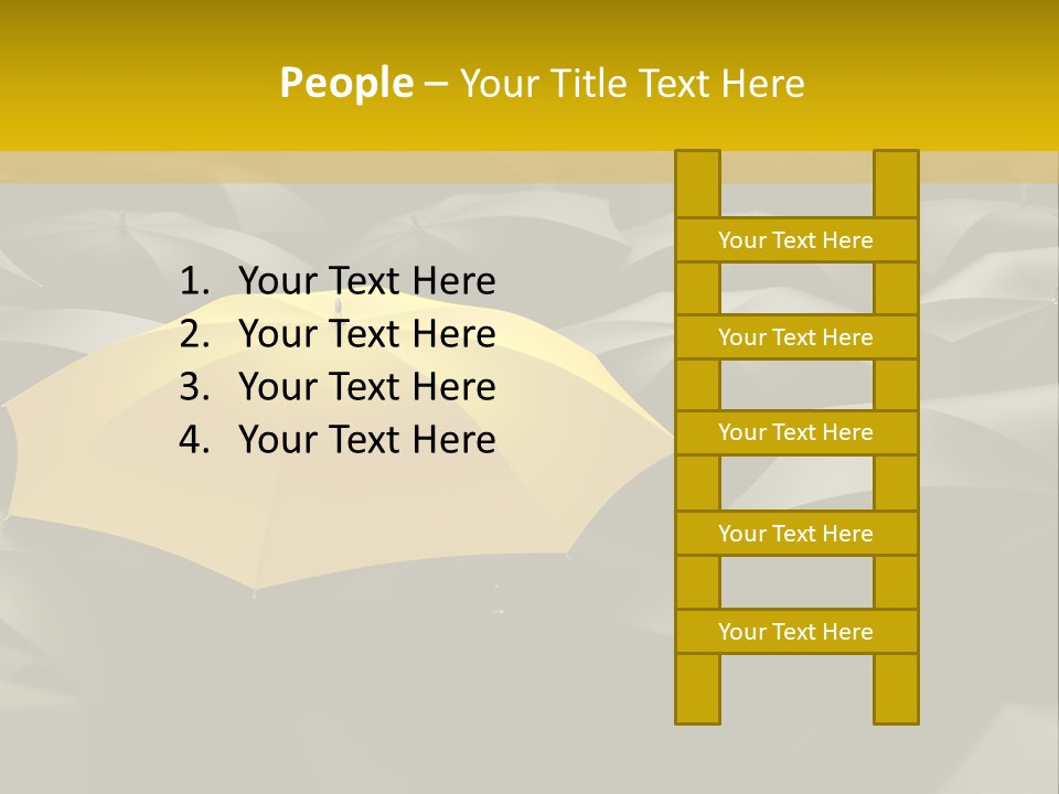 3D Rendering Of A Sea Of Umbrellas PowerPoint Template