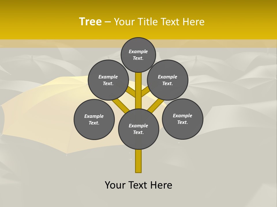 3D Rendering Of A Sea Of Umbrellas PowerPoint Template