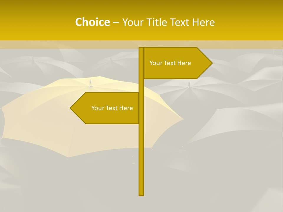 3D Rendering Of A Sea Of Umbrellas PowerPoint Template