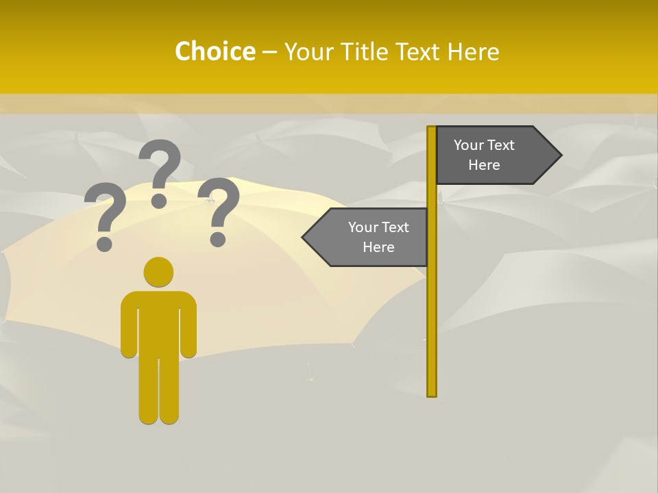 3D Rendering Of A Sea Of Umbrellas PowerPoint Template