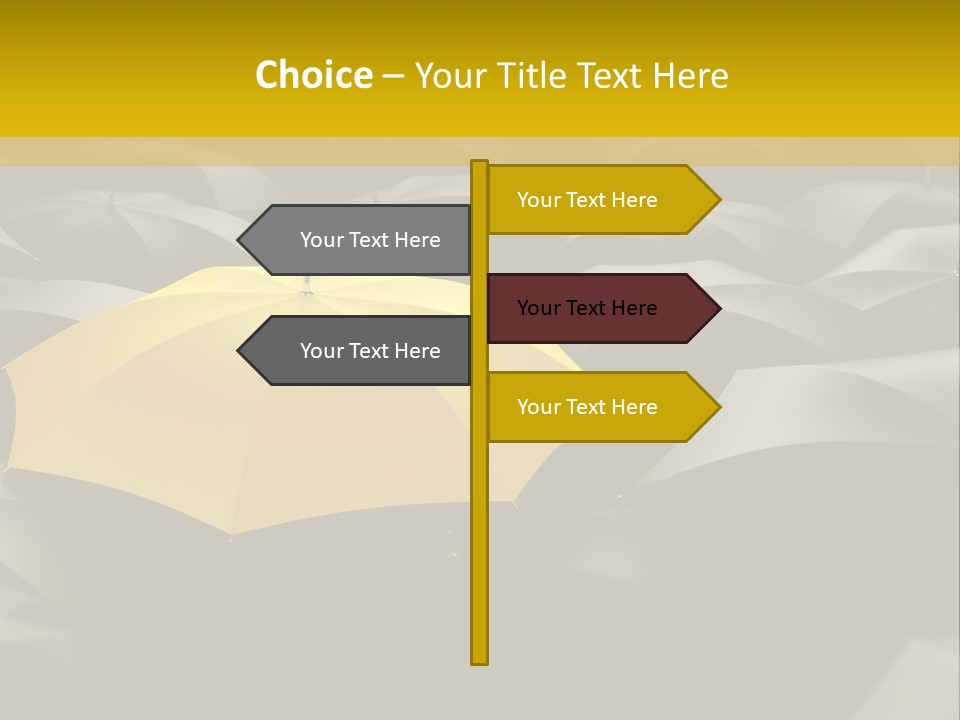 3D Rendering Of A Sea Of Umbrellas PowerPoint Template