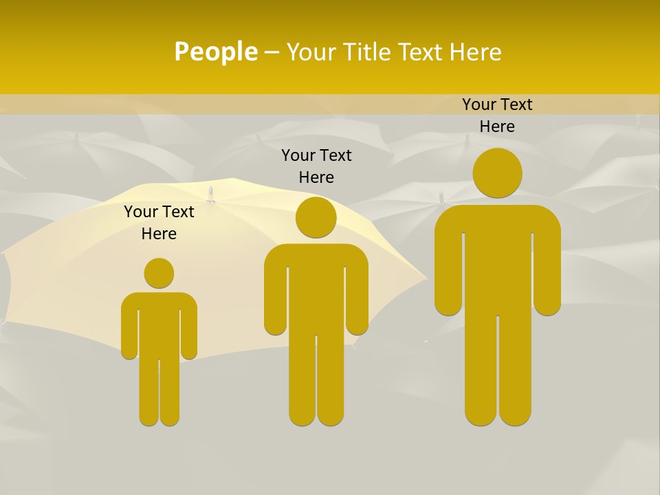 3D Rendering Of A Sea Of Umbrellas PowerPoint Template