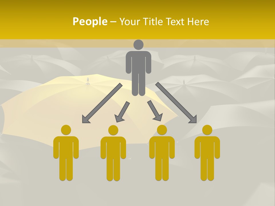 3D Rendering Of A Sea Of Umbrellas PowerPoint Template