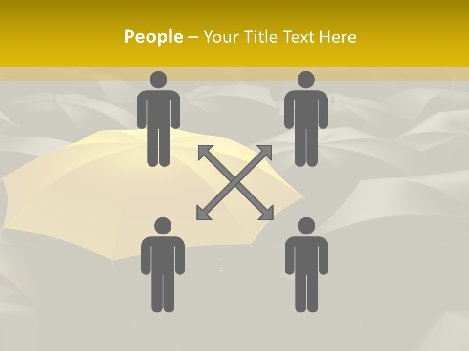 3D Rendering Of A Sea Of Umbrellas PowerPoint Template