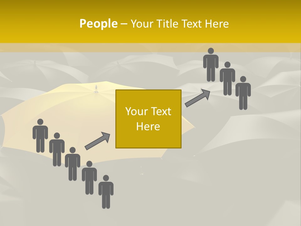 3D Rendering Of A Sea Of Umbrellas PowerPoint Template