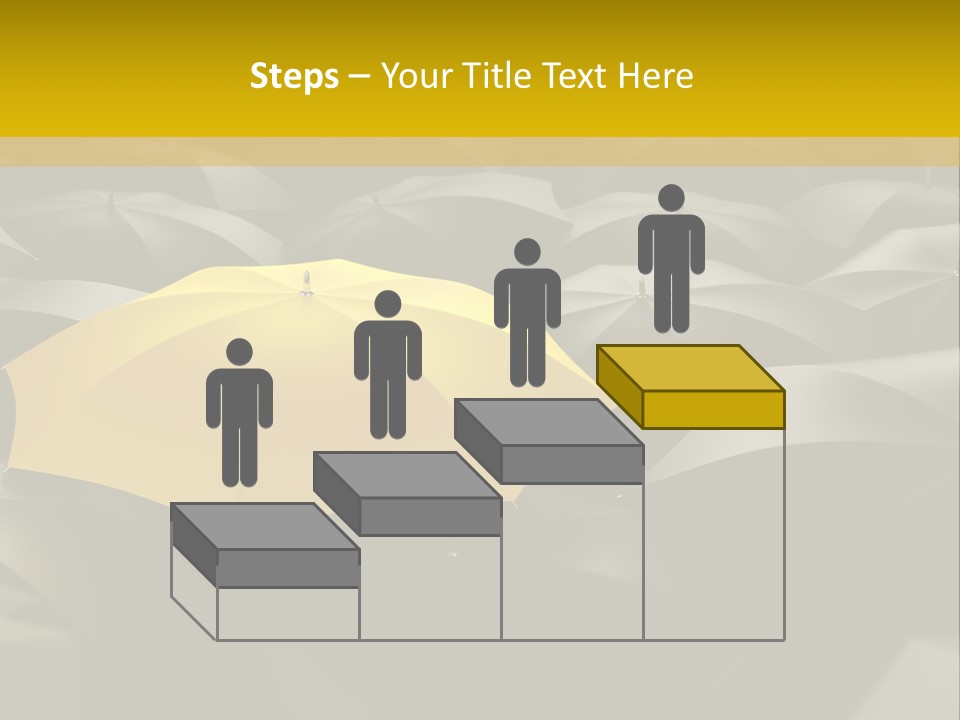 3D Rendering Of A Sea Of Umbrellas PowerPoint Template