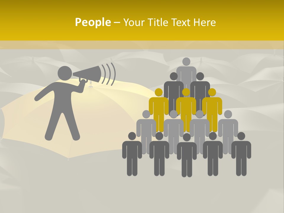 3D Rendering Of A Sea Of Umbrellas PowerPoint Template