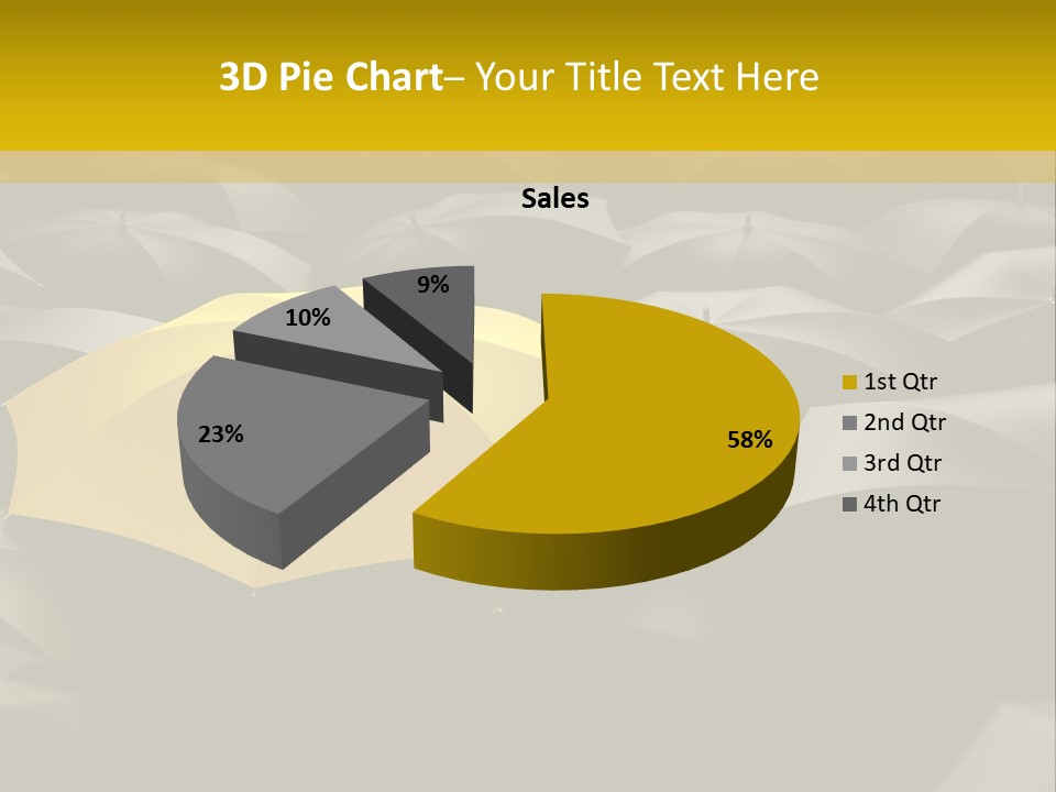 3D Rendering Of A Sea Of Umbrellas PowerPoint Template