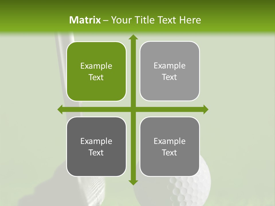 Golf Stick And Ball On The Green Grass With Green Background PowerPoint Template