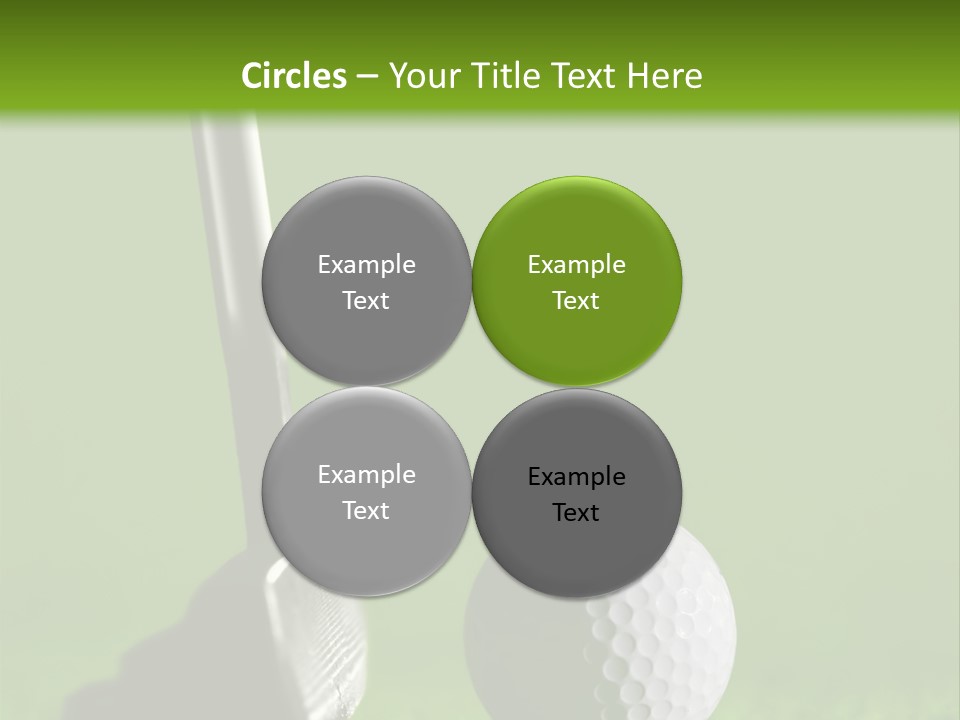 Golf Stick And Ball On The Green Grass With Green Background PowerPoint Template