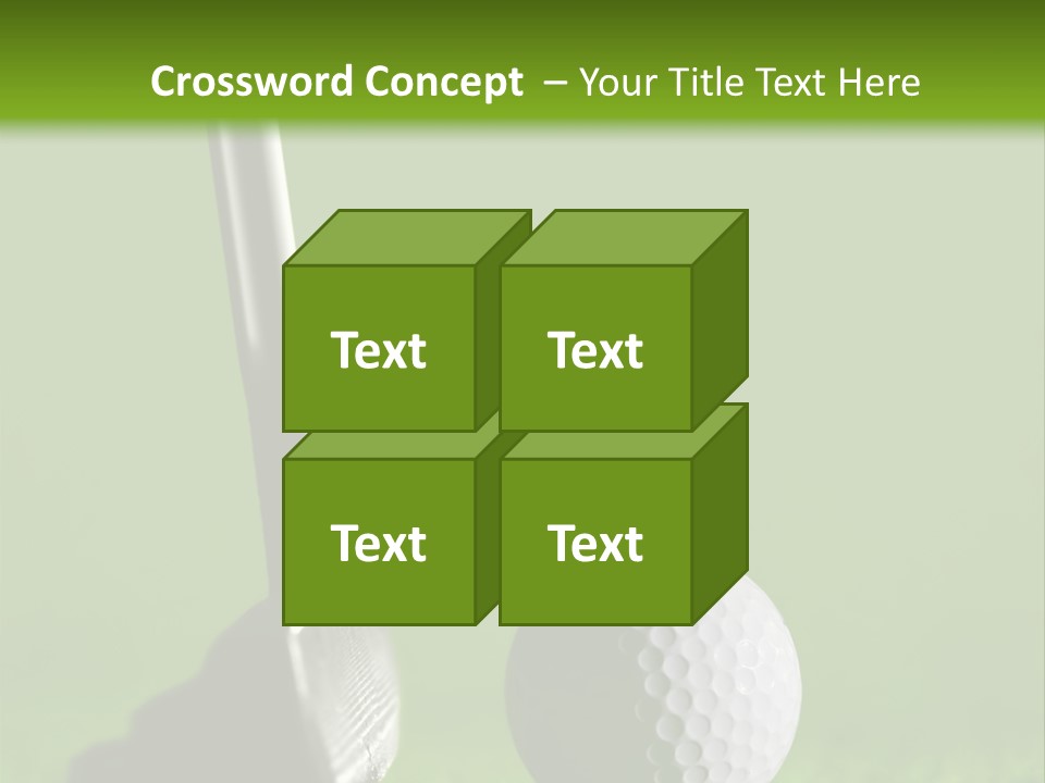 Golf Stick And Ball On The Green Grass With Green Background PowerPoint Template