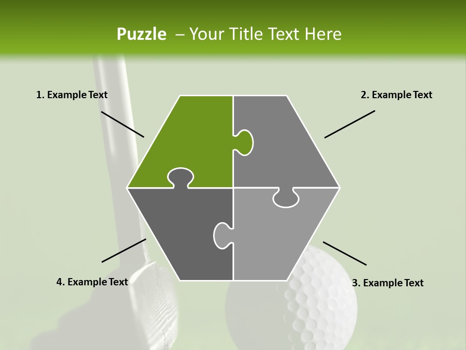 Golf Stick And Ball On The Green Grass With Green Background PowerPoint Template