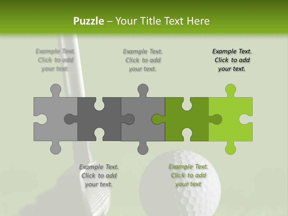 Golf Stick And Ball On The Green Grass With Green Background PowerPoint Template