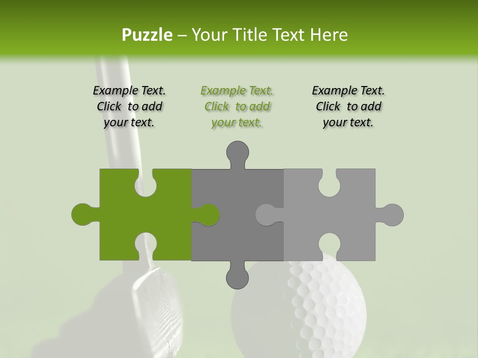 Golf Stick And Ball On The Green Grass With Green Background PowerPoint Template