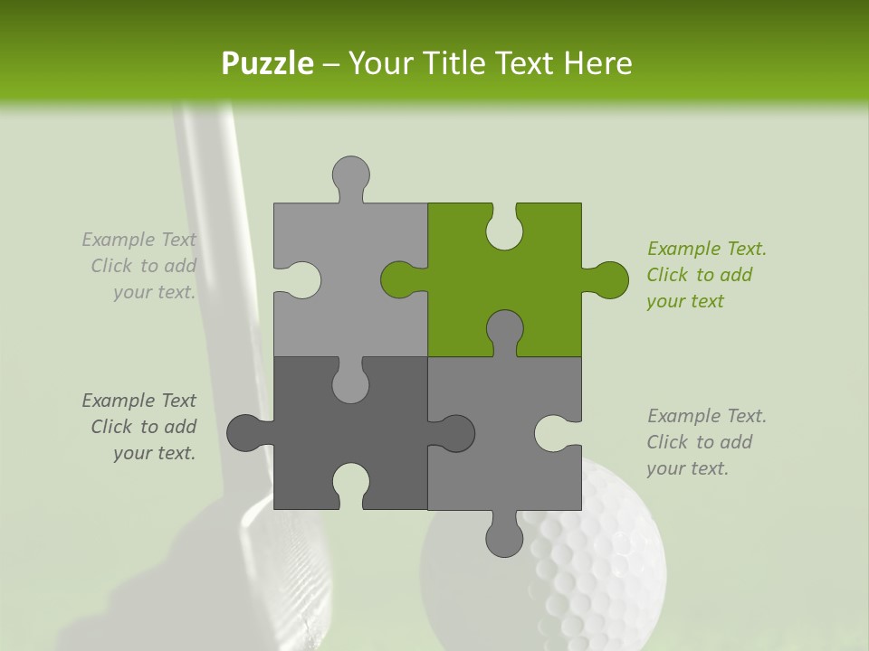 Golf Stick And Ball On The Green Grass With Green Background PowerPoint Template