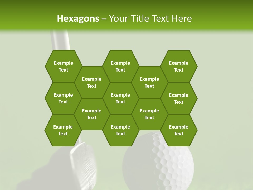 Golf Stick And Ball On The Green Grass With Green Background PowerPoint Template