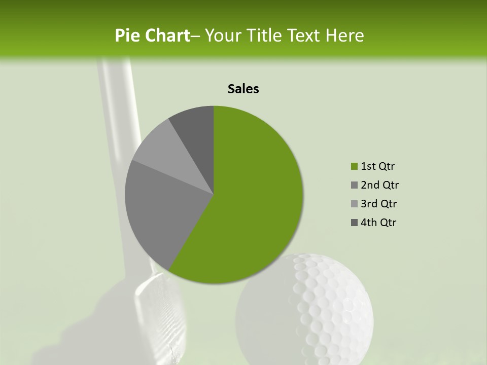 Golf Stick And Ball On The Green Grass With Green Background PowerPoint Template