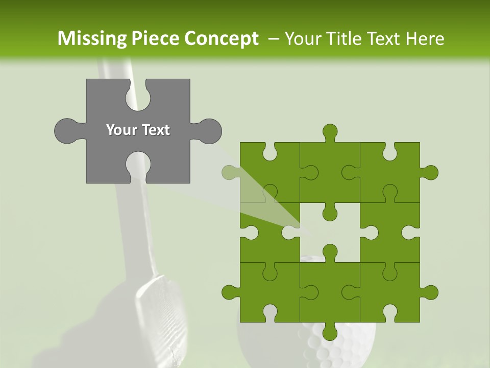 Golf Stick And Ball On The Green Grass With Green Background PowerPoint Template