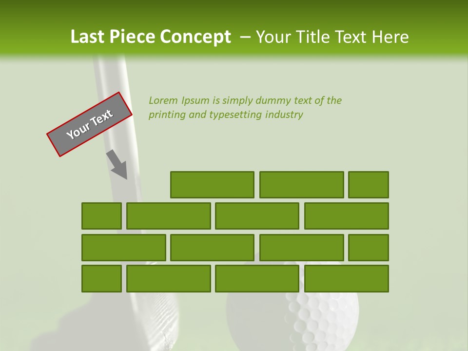 Golf Stick And Ball On The Green Grass With Green Background PowerPoint Template