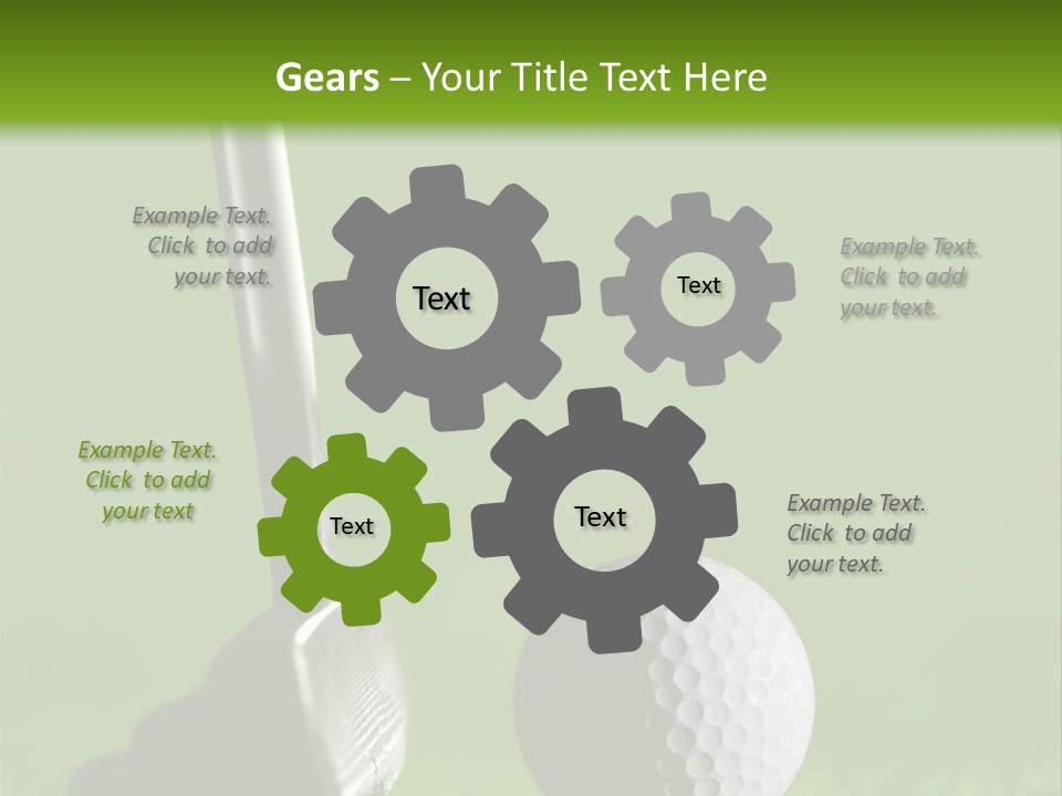 Golf Stick And Ball On The Green Grass With Green Background PowerPoint Template