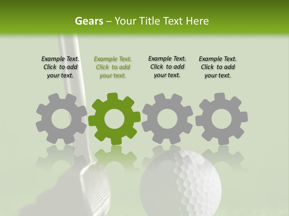 Golf Stick And Ball On The Green Grass With Green Background PowerPoint Template