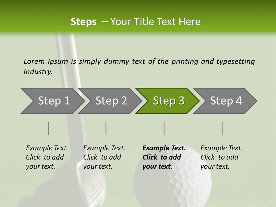 Golf Stick And Ball On The Green Grass With Green Background PowerPoint Template